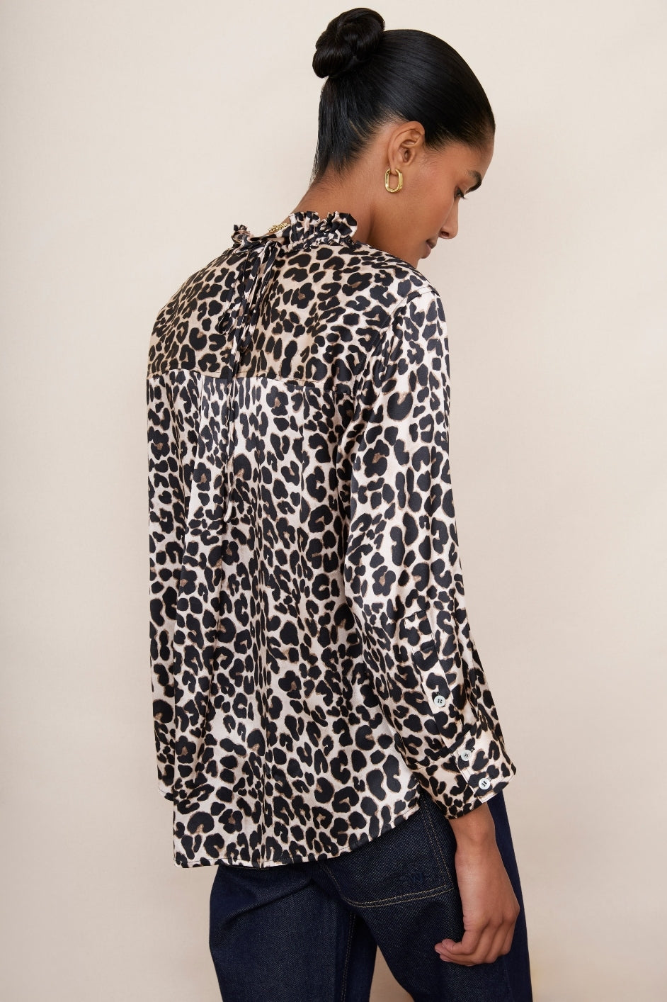 Odette Silk Blouse - Leopard