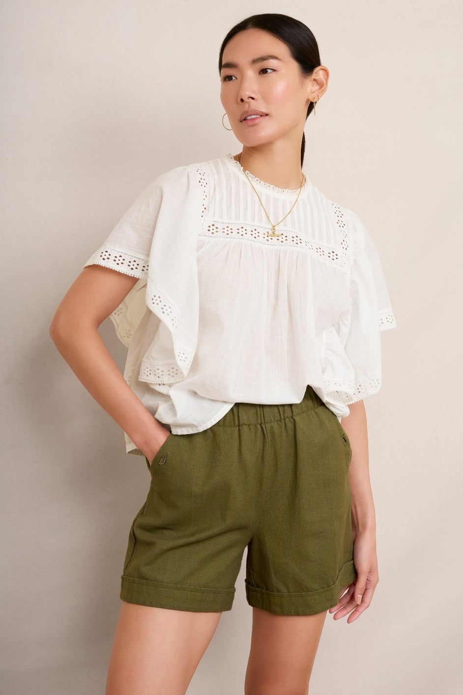 Olivia Lace Blouse - Ivory