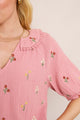 Ophelie Top - Pink Embroidered