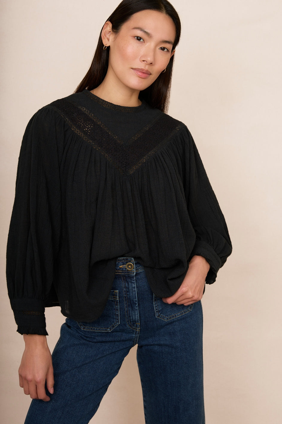 Ottiline Lace Blouse - Black