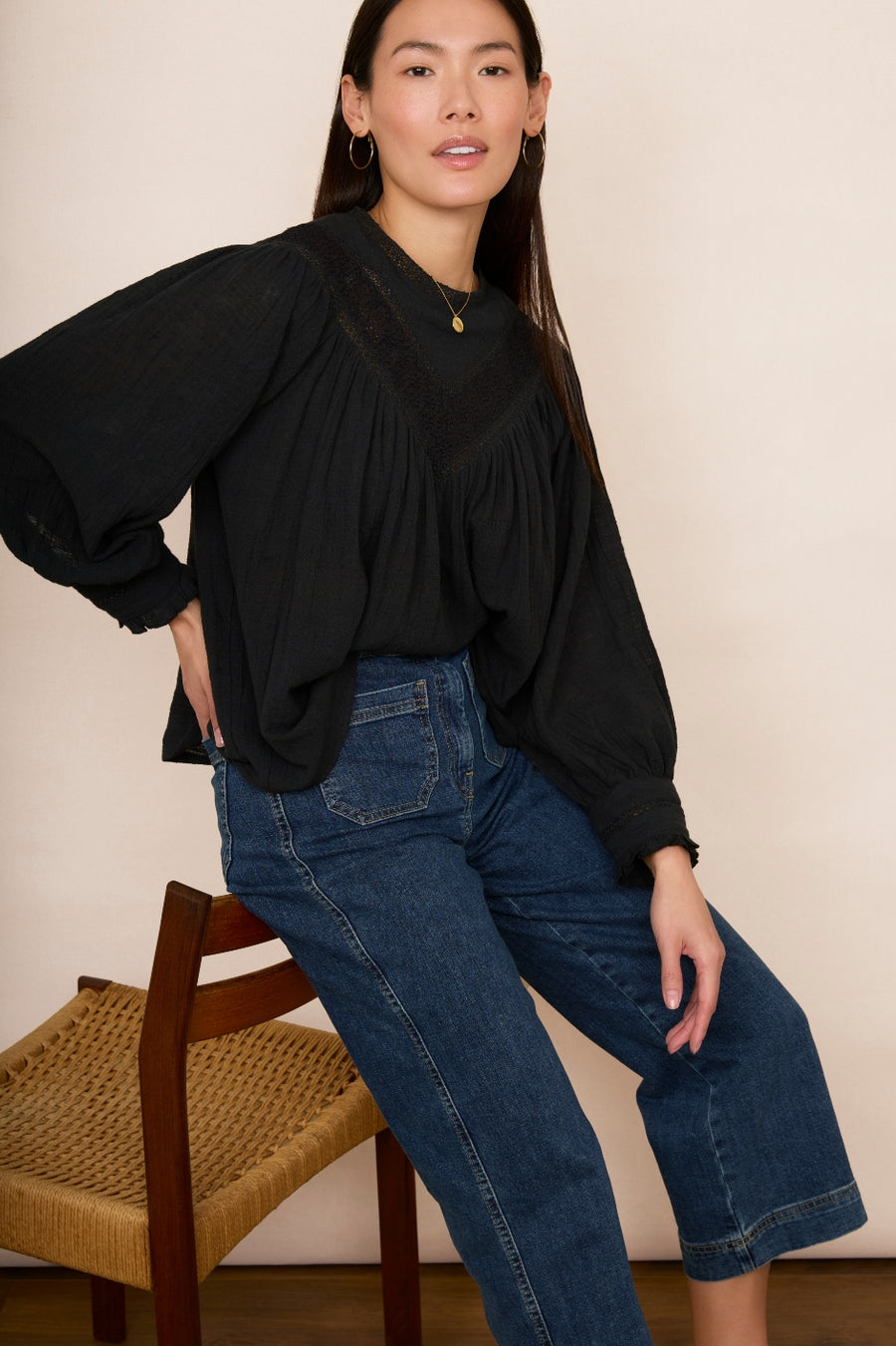 Ottiline Lace Blouse - Black