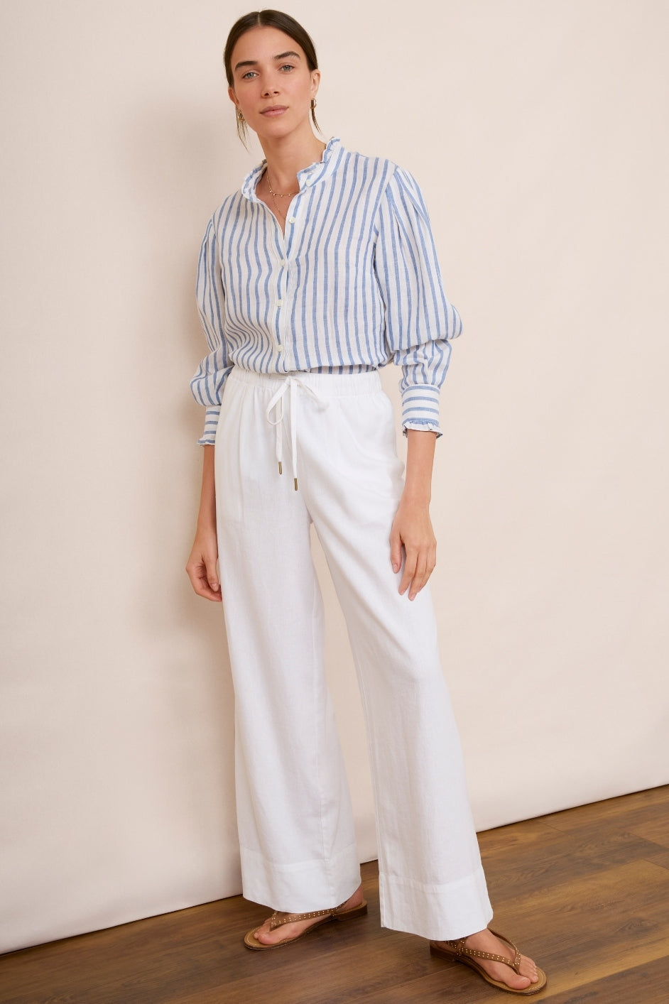 Ottoline Linen Trouser - White