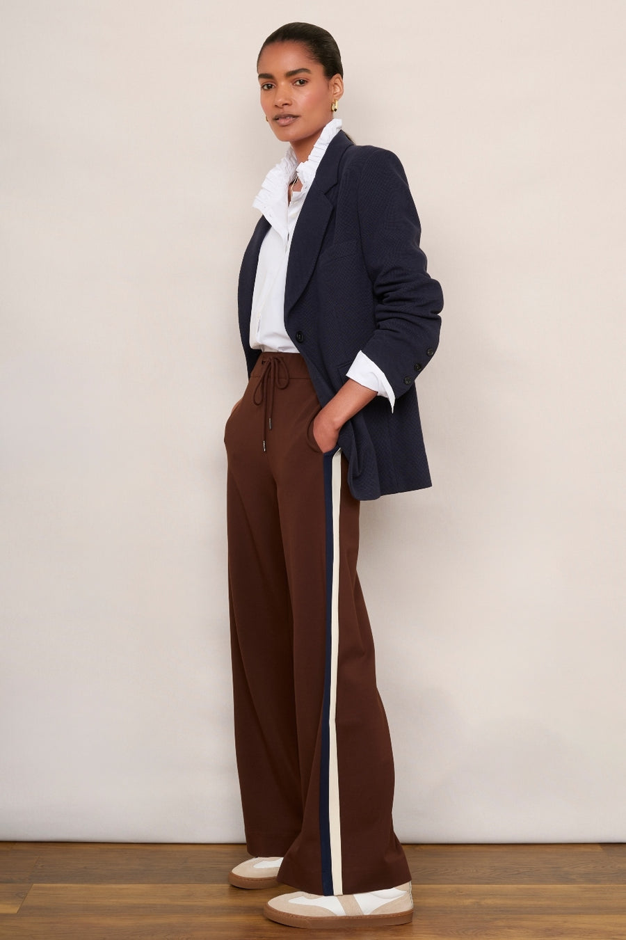 Penny Ponte Wide Leg Trouser - Chocolate