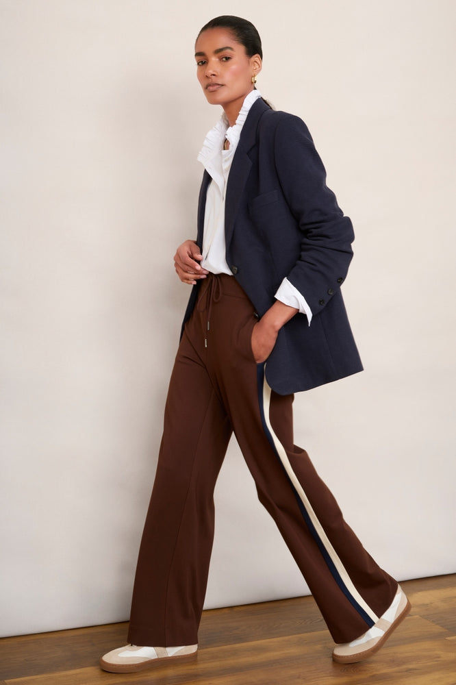 Penny Ponte Wide Leg Trouser - Chocolate