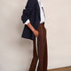 Penny Ponte Wide Leg Trouser - Chocolate