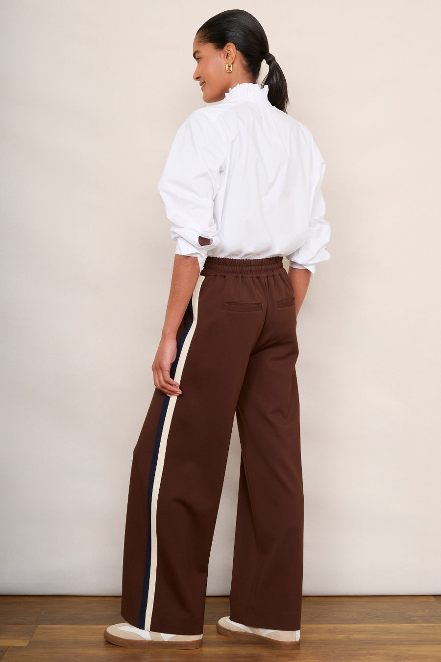 Penny Ponte Wide Leg Trouser - Chocolate