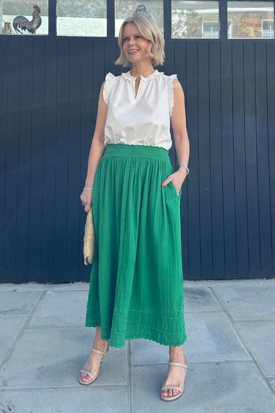 Sophia Ric Rac Skirt - Green