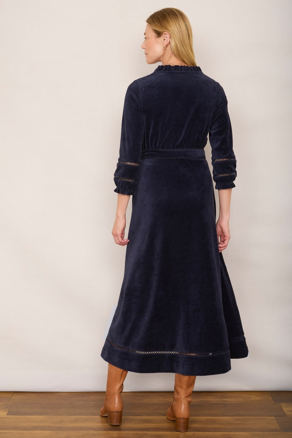 Paloma Velour Dress - Midnight