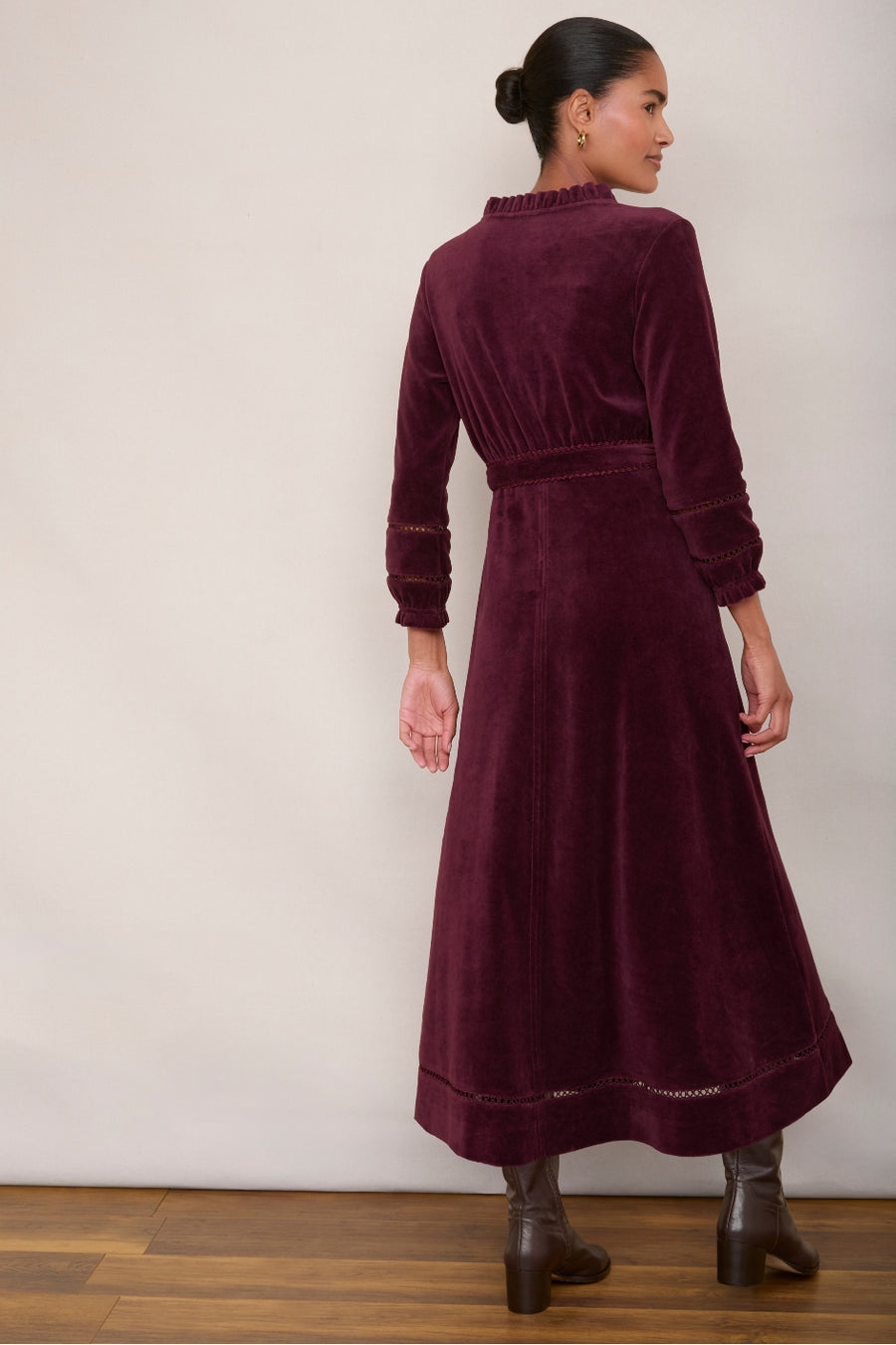 Paloma Velour Dress - Plum