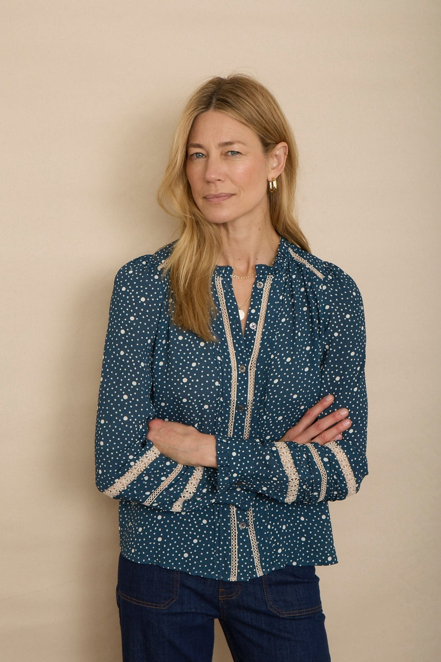 Parker Blouse - Blue Spot