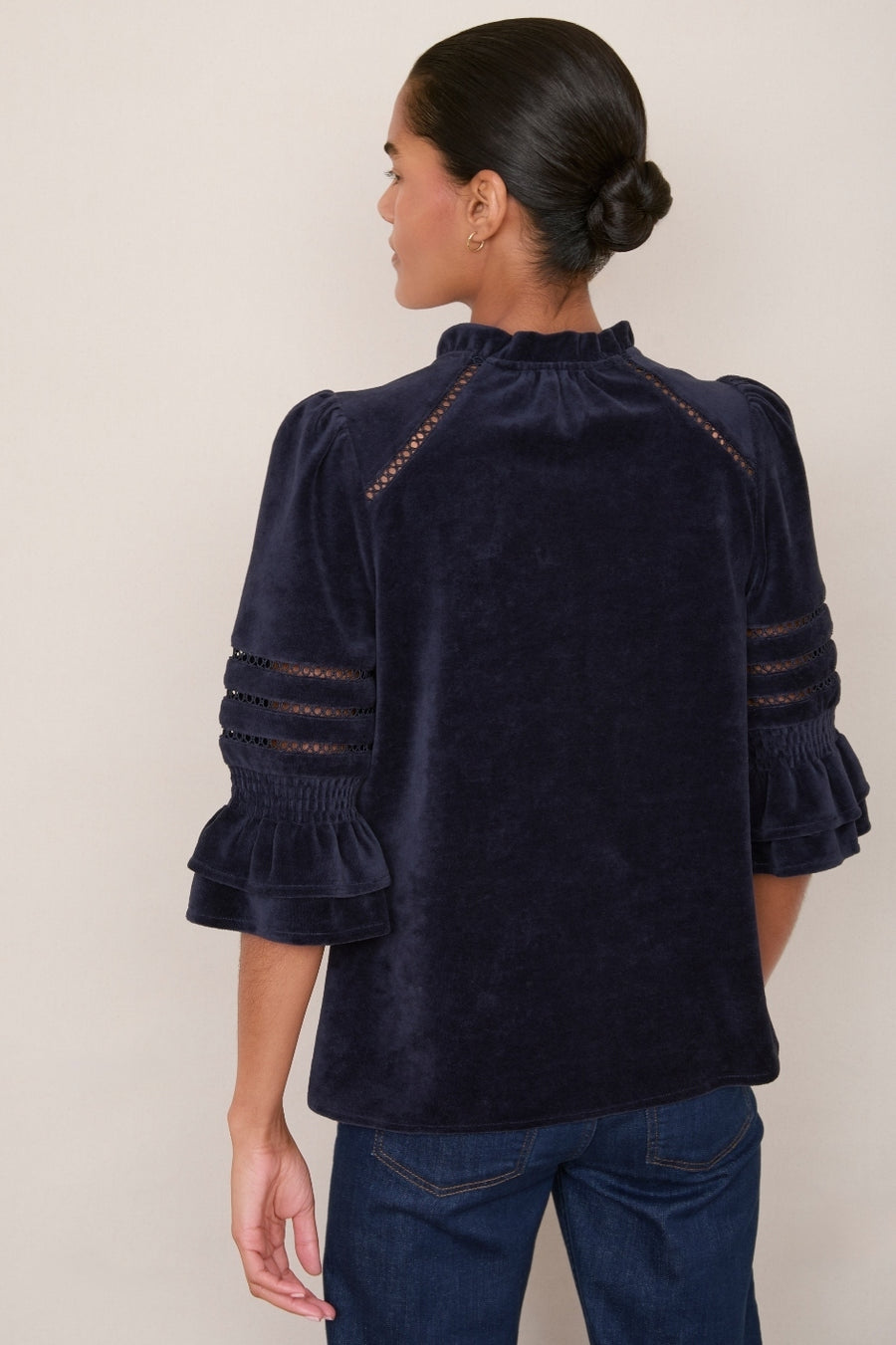 Parker Velour Blouse  - Midnight