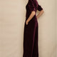 Paulina Silk Velvet Jumpsuit - Deep Plum