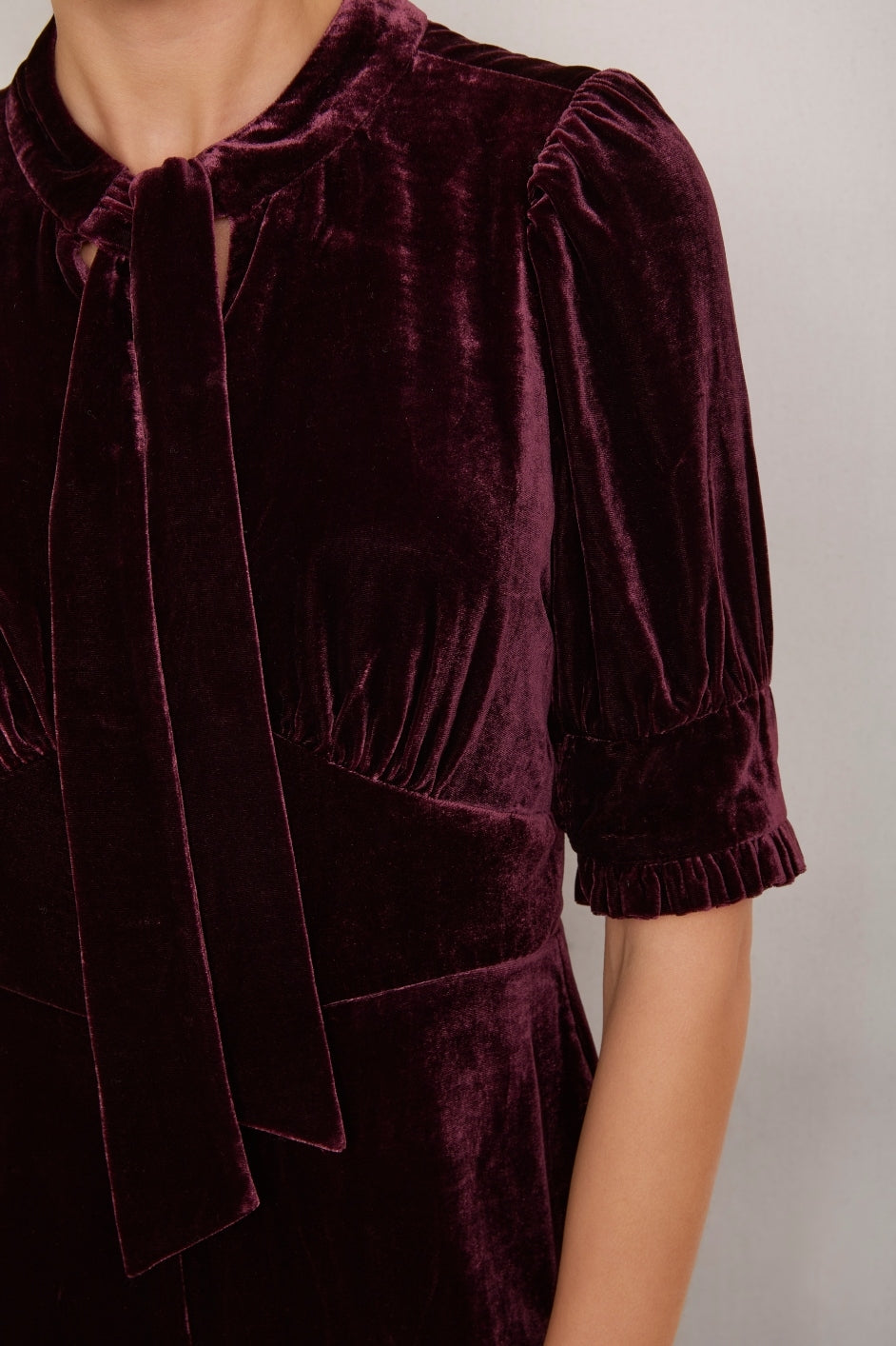 Paulina Silk Velvet Jumpsuit - Deep Plum