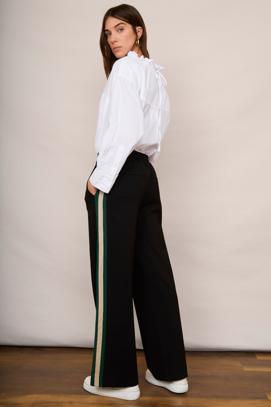 Penny Ponte Wide Leg Trouser - Black