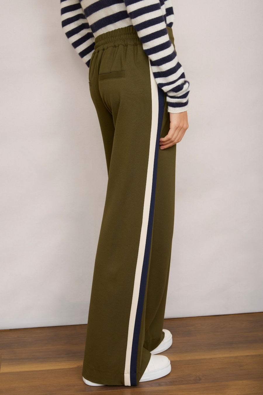 Penny Ponte Wide Leg Trouser - Khaki