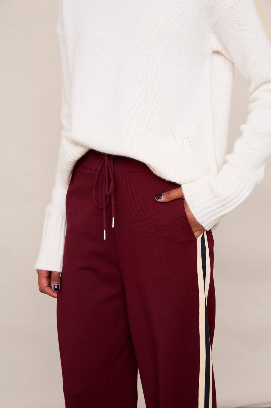 Willow Wide Leg Cord Trouser - Berry - Regular – WYSE London