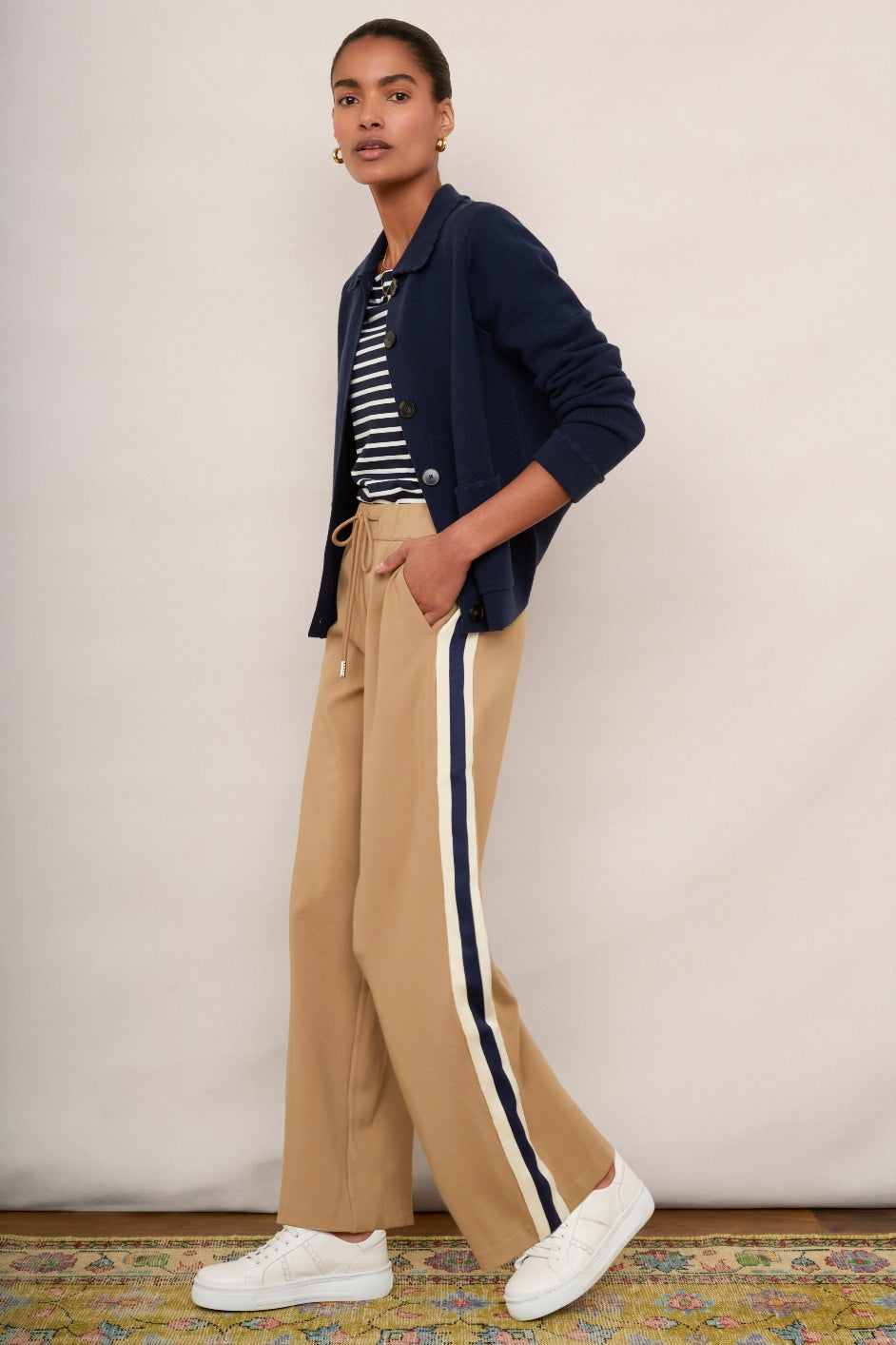 Penny Ponte Wide Leg Trouser - Tan