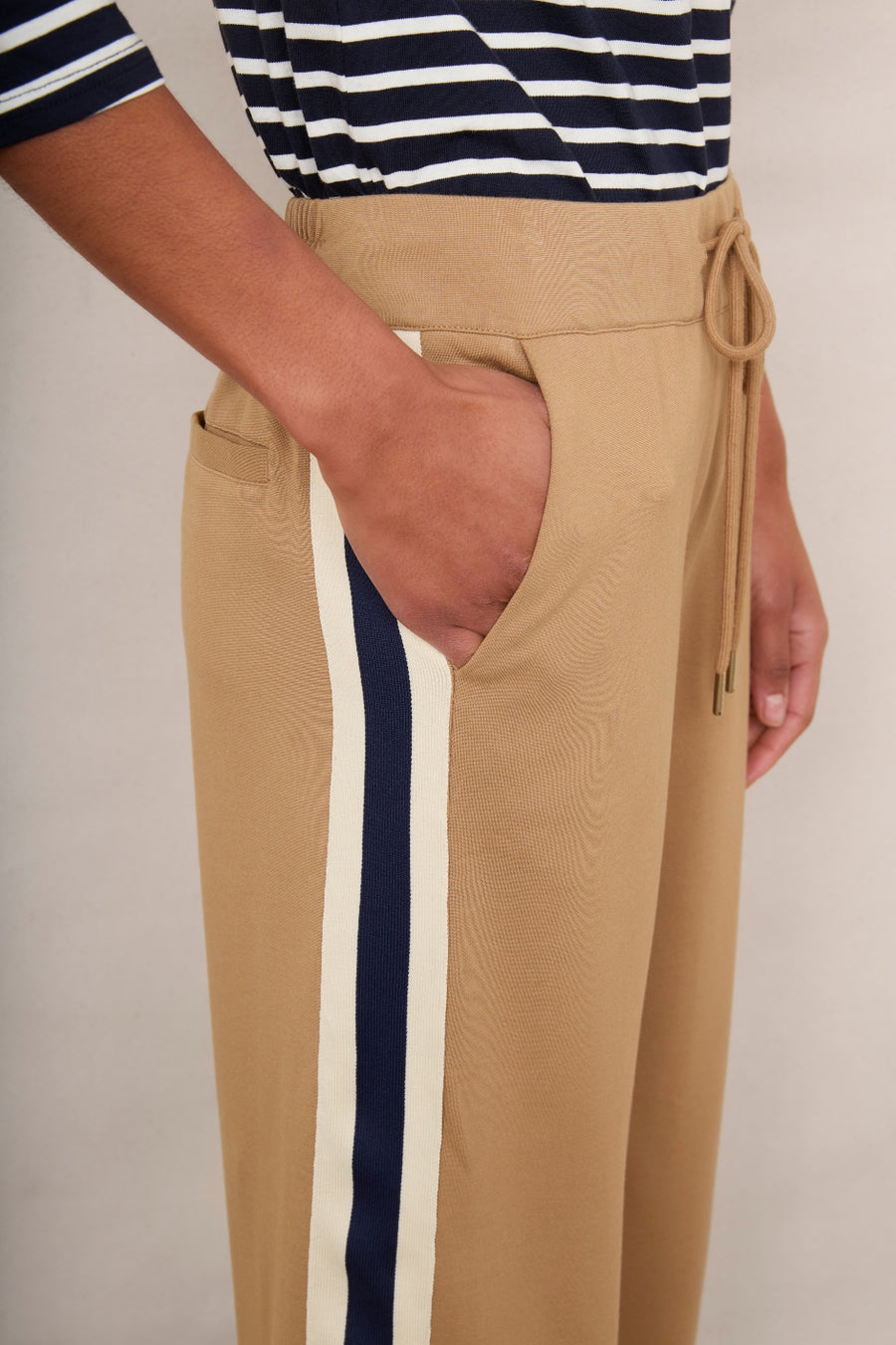 Penny Ponte Wide Leg Trouser - Tan