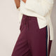 Penny Ponte Wide Leg Trouser - Deep Plum