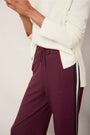 Penny Ponte Wide Leg Trouser - Deep Plum