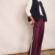 Penny Ponte Wide Leg Trouser - Deep Plum