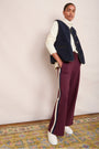 Penny Ponte Wide Leg Trouser - Deep Plum