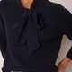 Petra Merino Tie Neck Jumper - Midnight