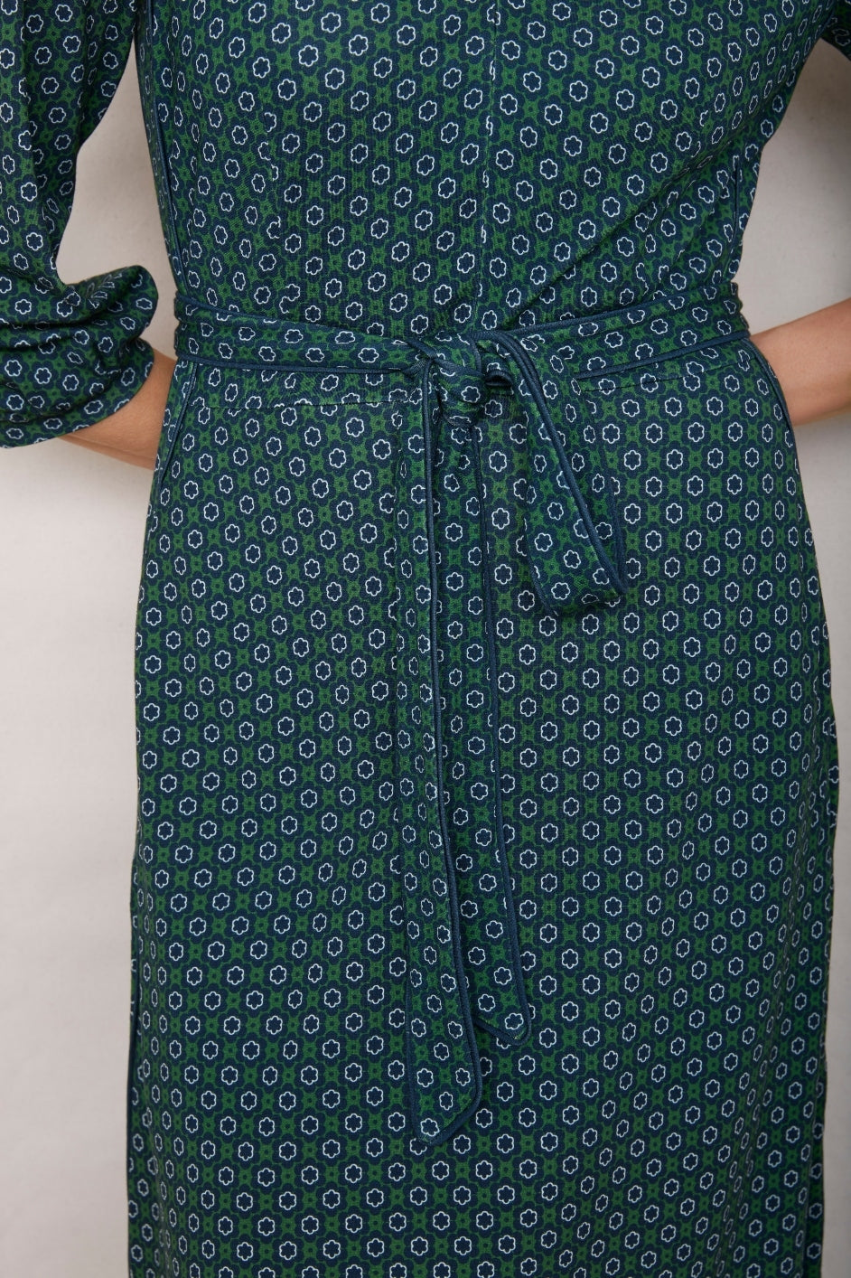 Pippa Dress - Green Geo Print