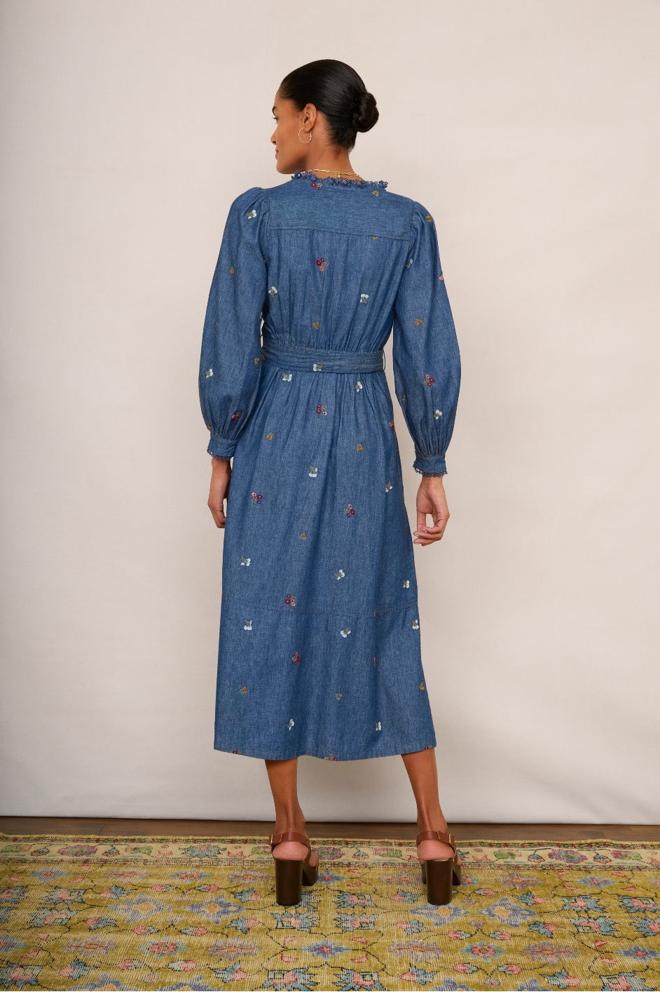 Pixie Embroidered Dress - Denim