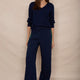 Polly Side Stripe Trouser - Midnight