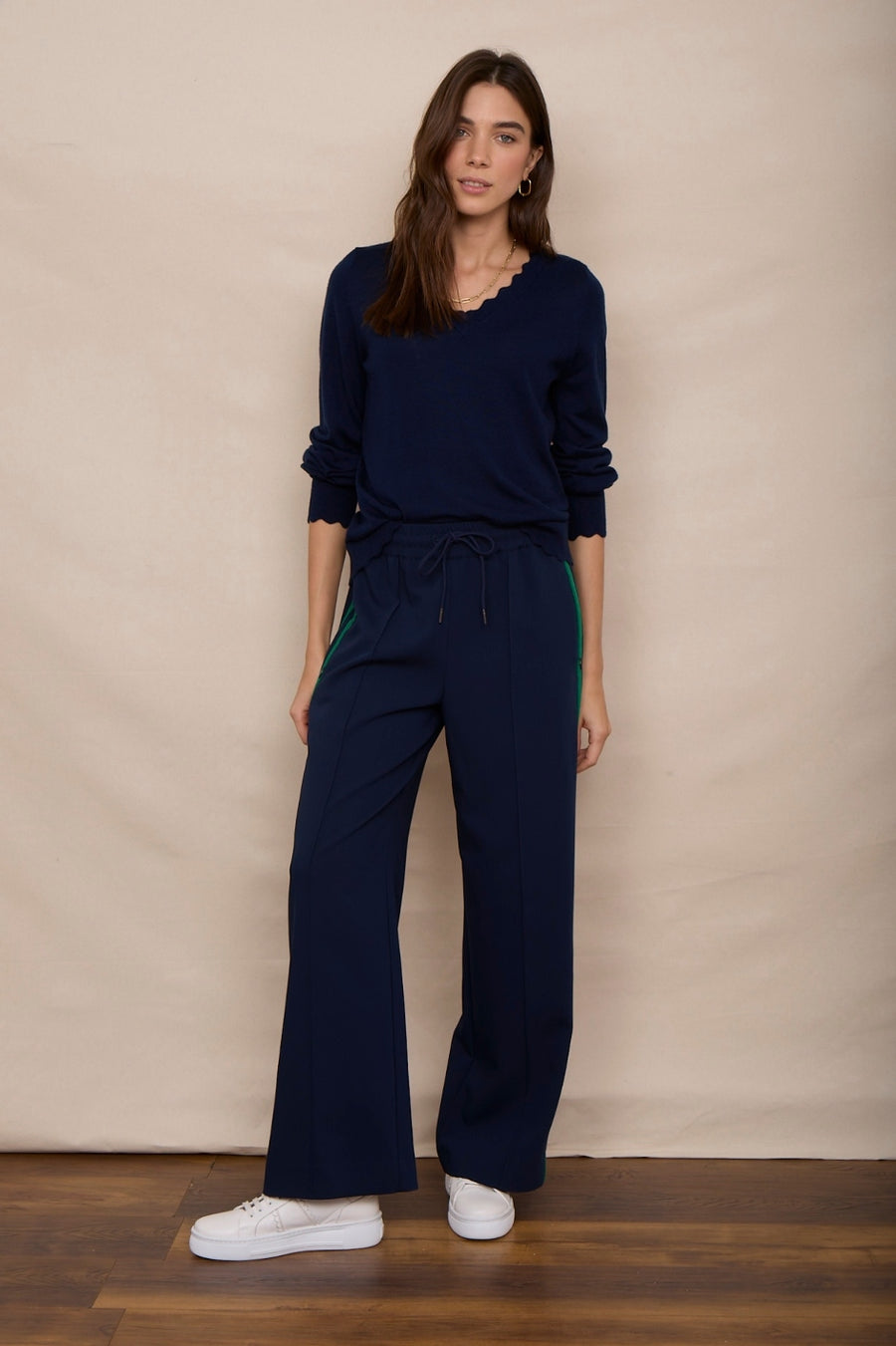 Polly Side Stripe Trouser - Midnight