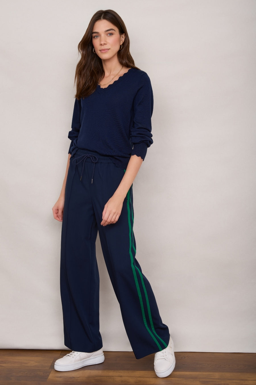 Polly Side Stripe Trouser - Midnight