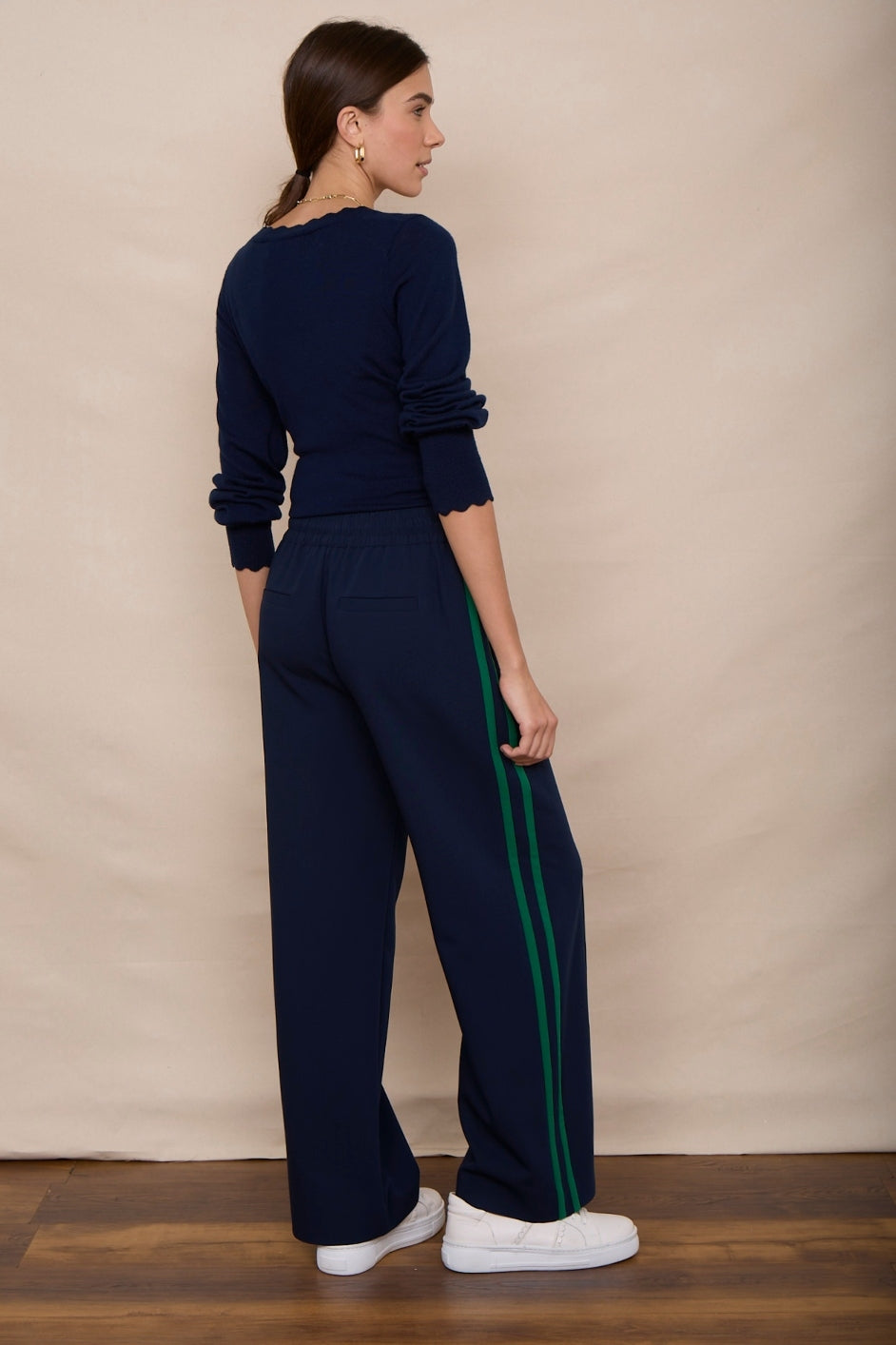 Polly Side Stripe Trouser - Midnight