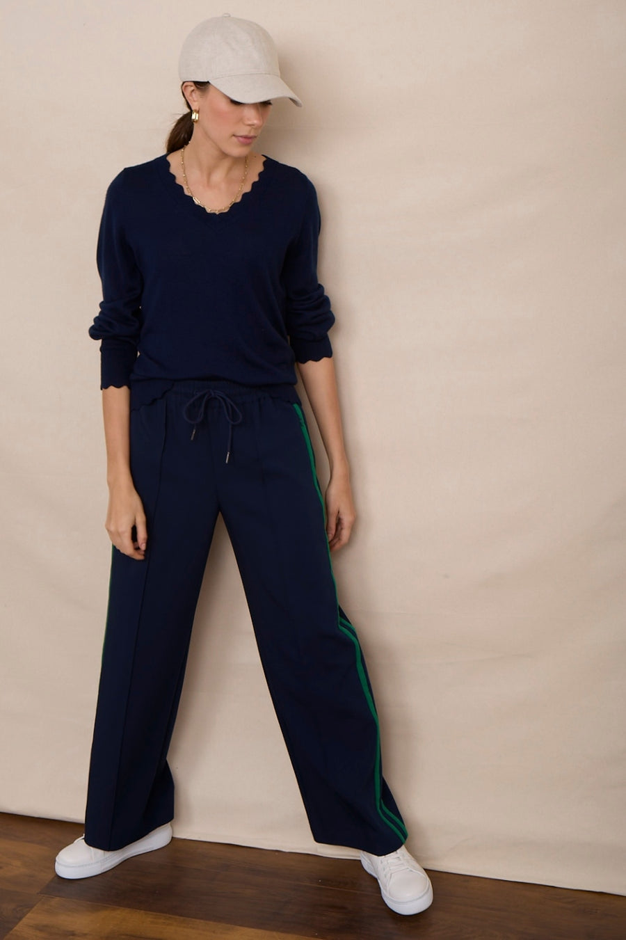 Polly Side Stripe Trouser - Midnight