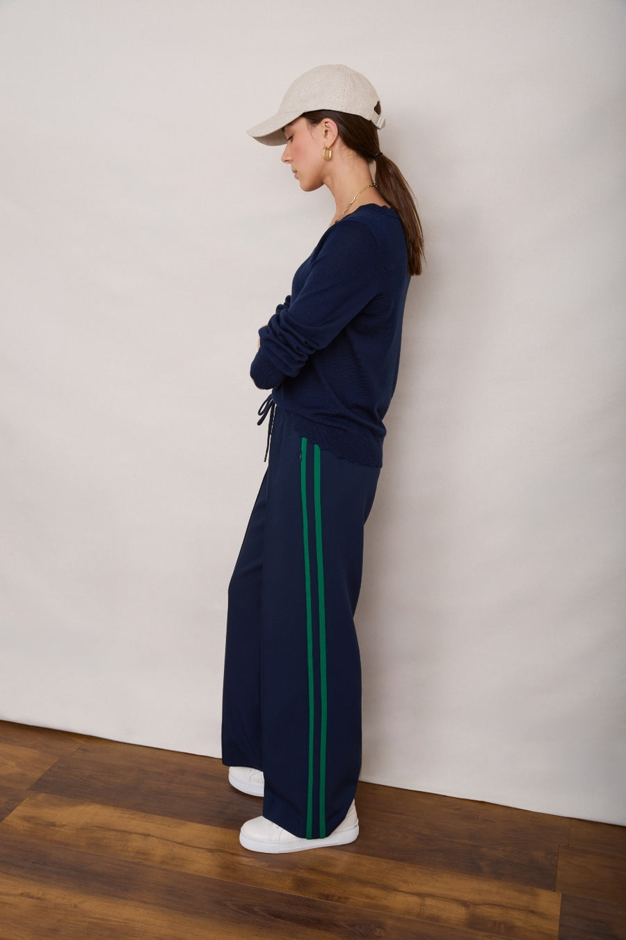 Polly Side Stripe Trouser - Midnight