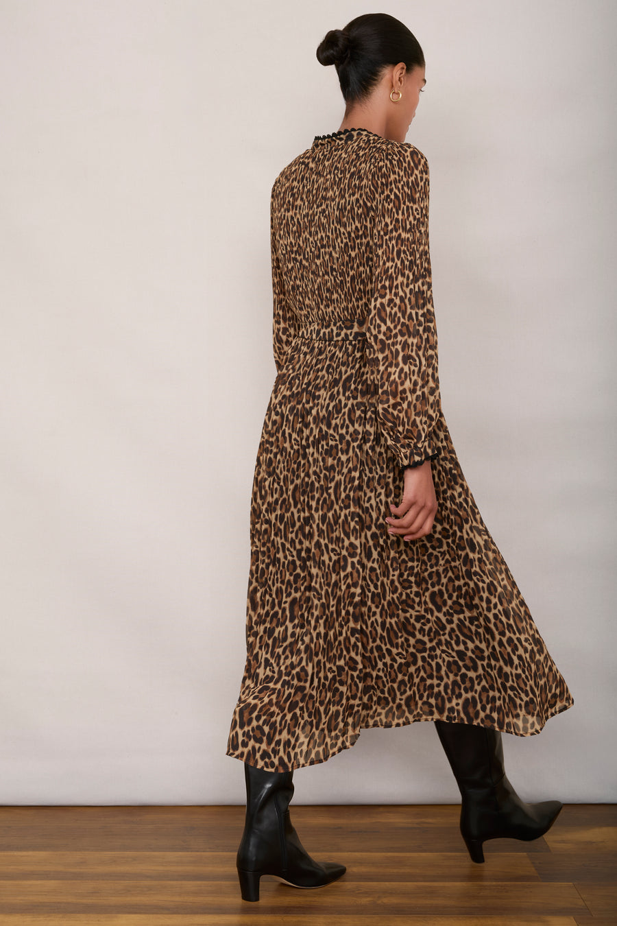 Posey Plisse Dress - Leopard