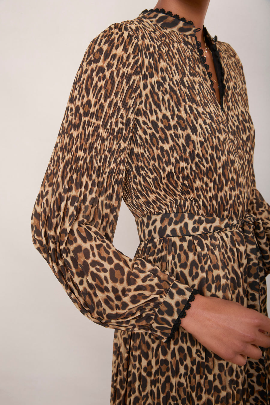 Posey Plisse Dress - Leopard