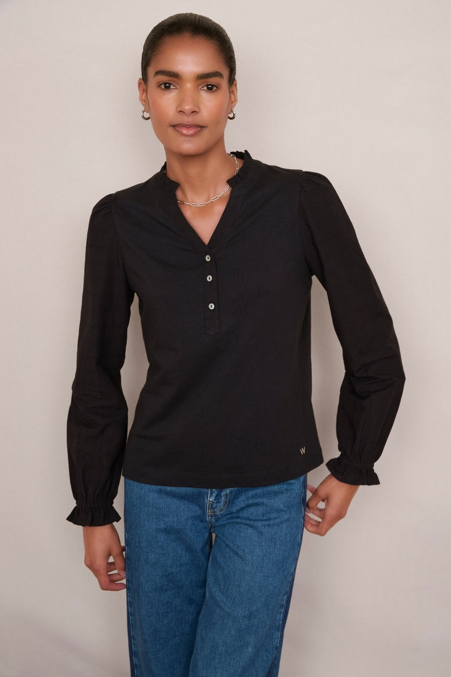 Renee Long Sleeve Top - Black