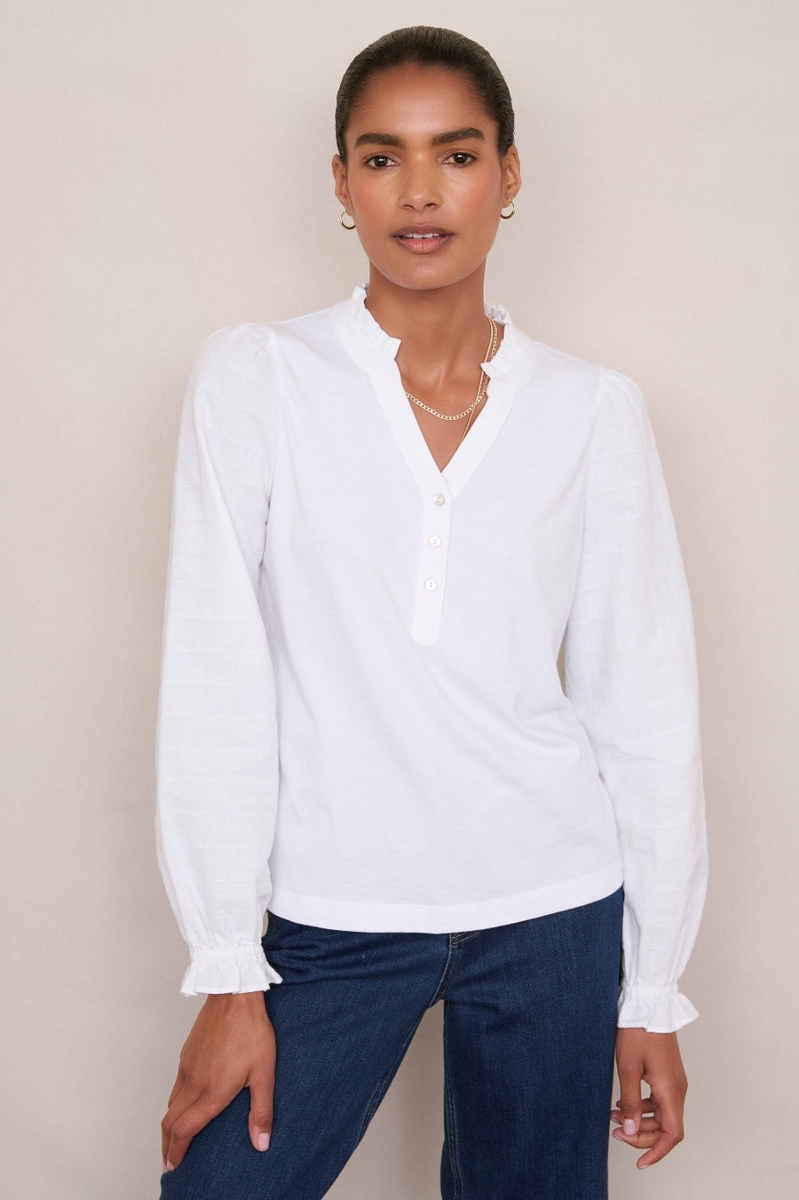 Renee Long Sleeve Top - White