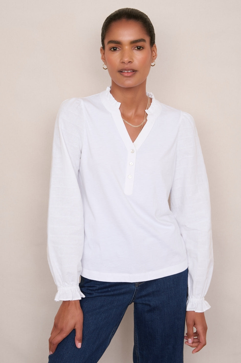 Renee Long Sleeve Top - Ivory