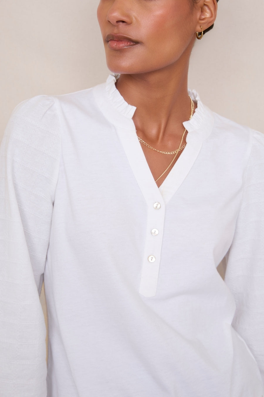 Renee Long Sleeve Top - White