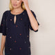 Rochelle Embroidered Jersey Top - Midnight