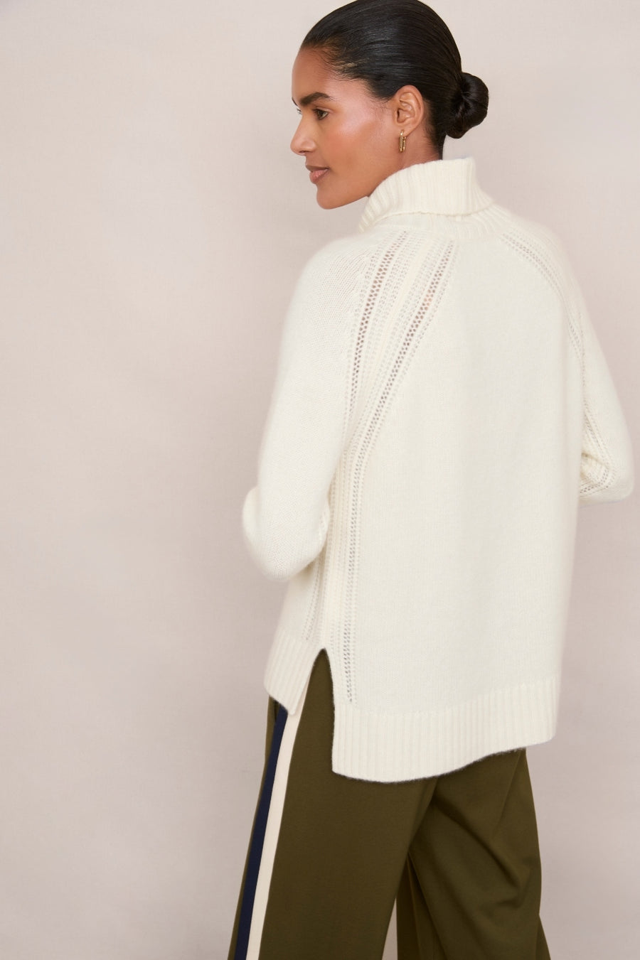 Charlotte Pointelle Cashmere Jumper - Ivory Sparkle