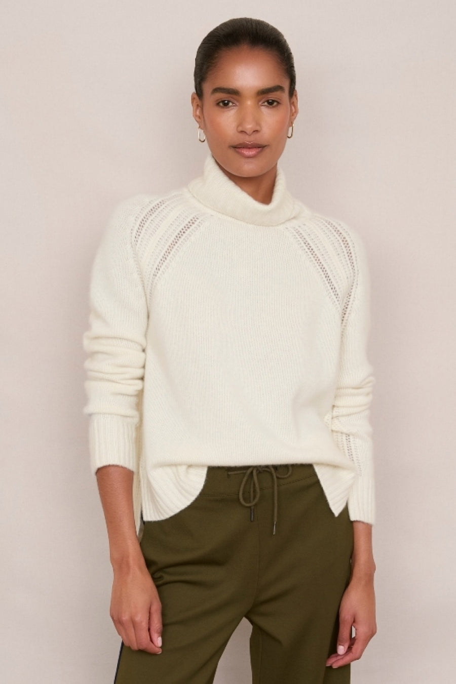 Charlotte Pointelle Cashmere Jumper - Ivory Sparkle