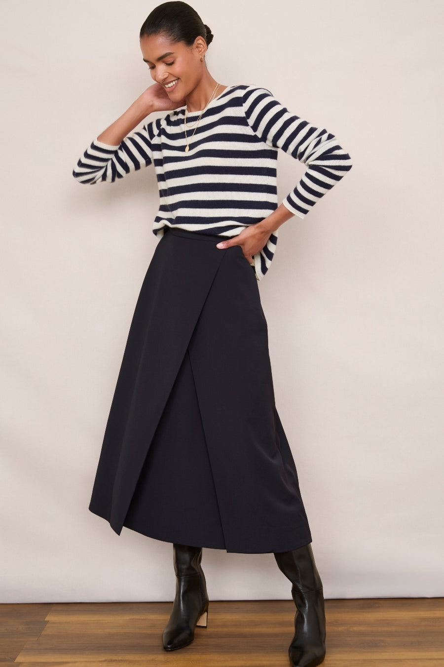 Romilly Wrapover Skirt - Midnight