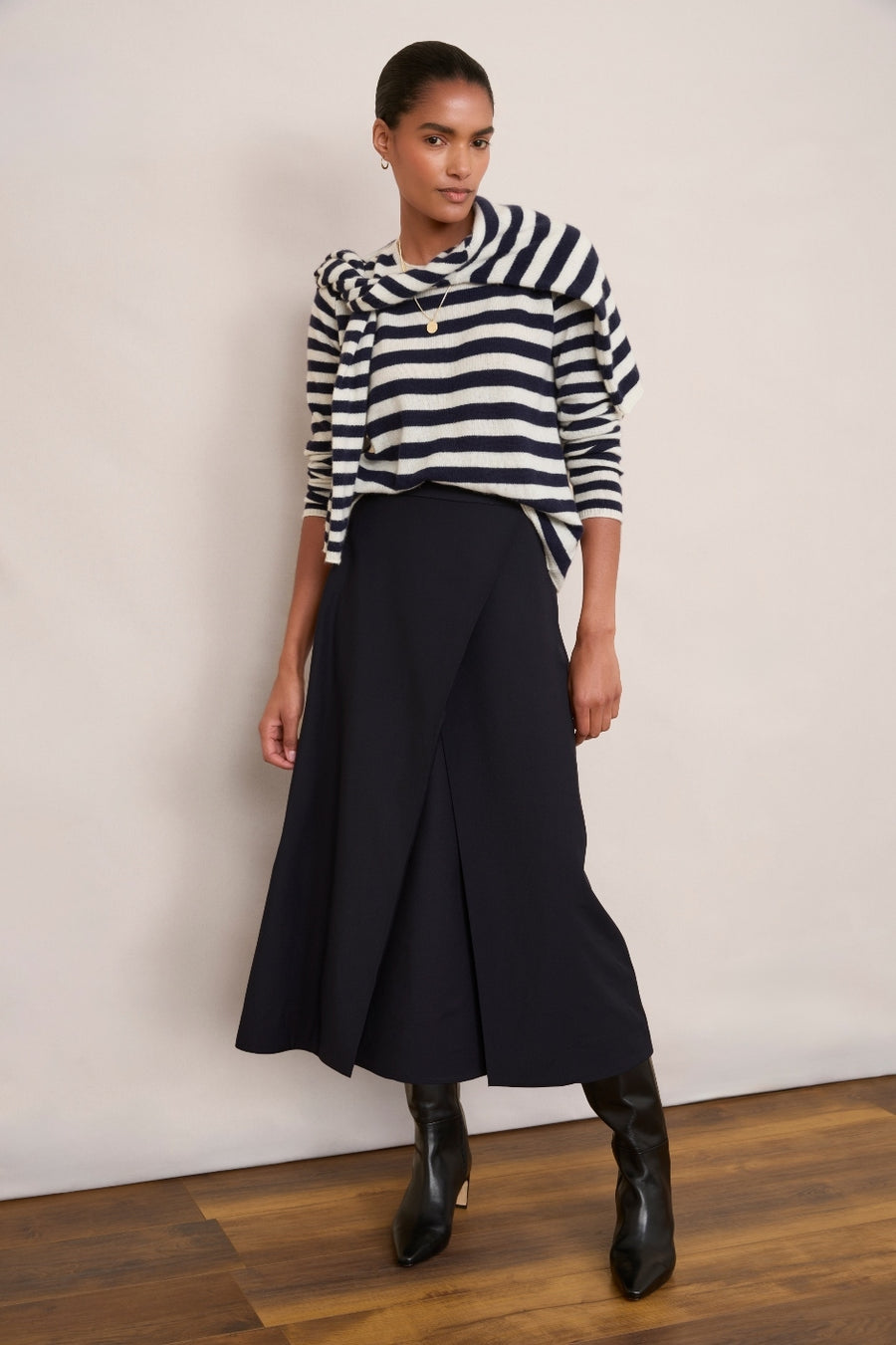 Romilly Wrapover Skirt - Midnight