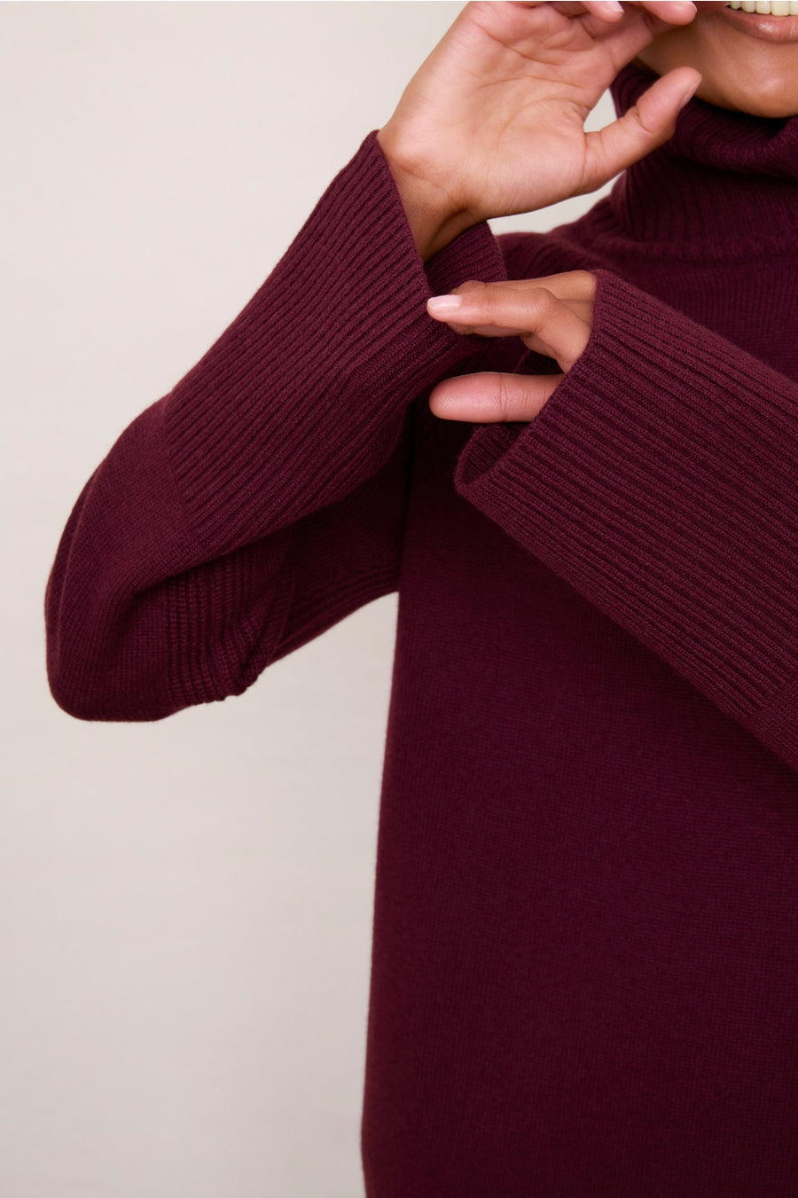 Romy Knitted Jumper Dress - Plum