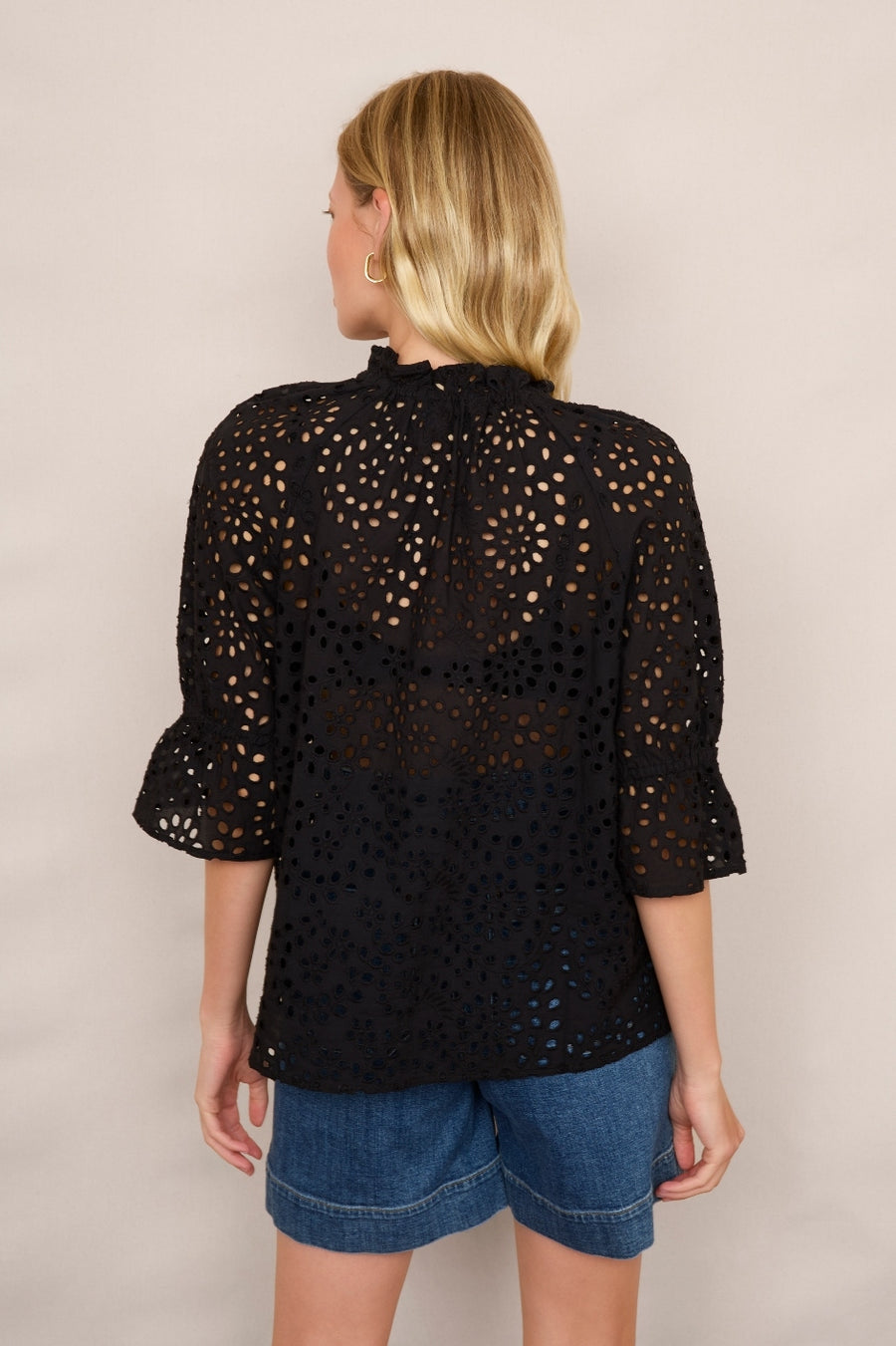 Ruby Broderie Top - Black