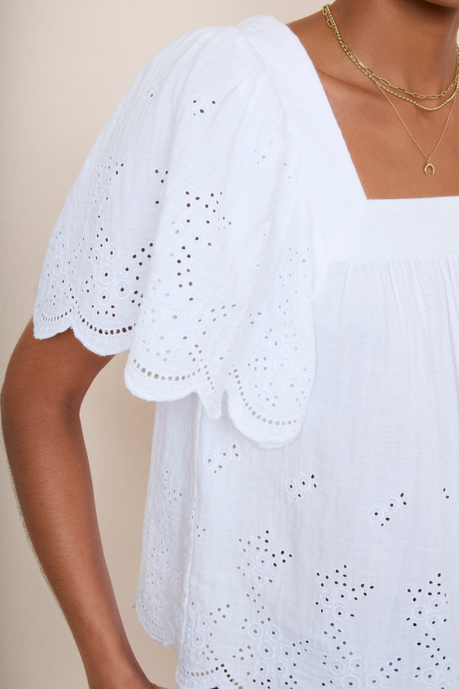 Zoe Double Gauze Top - White