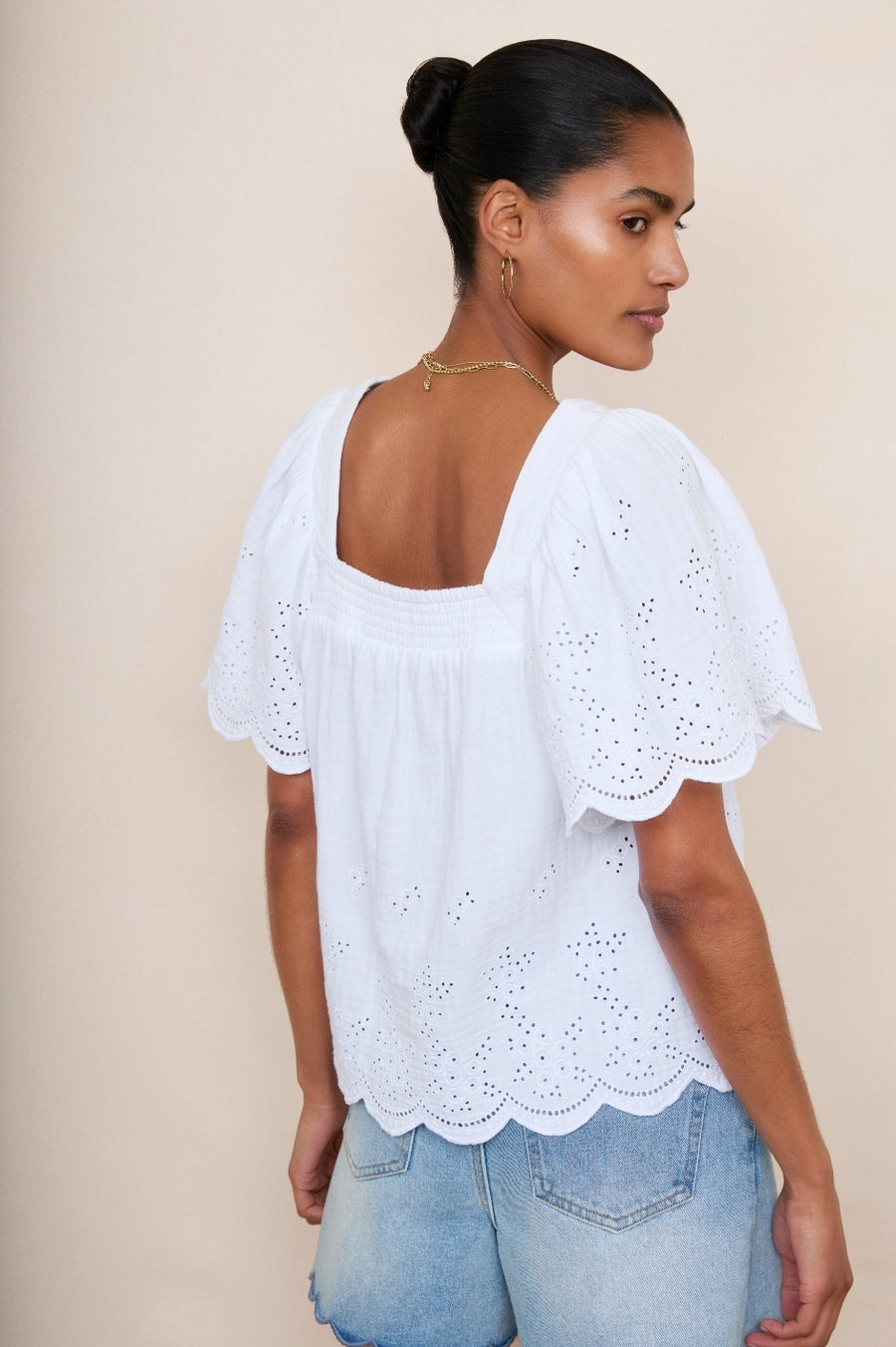 Zoe Double Gauze Top - White